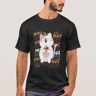 Cat drinking hot chocolate T-Shirt