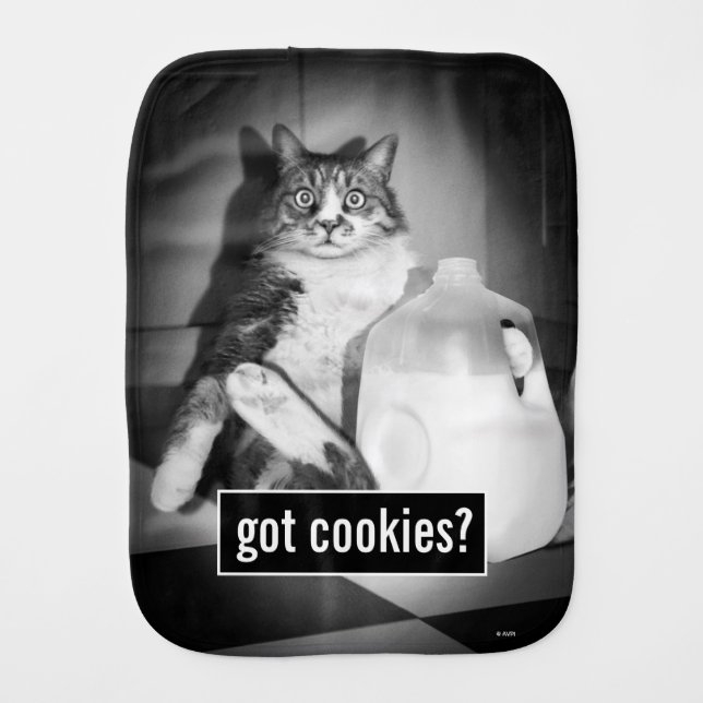 Cat Drinking Milk From Jug Baby Burp Cloth (Front)