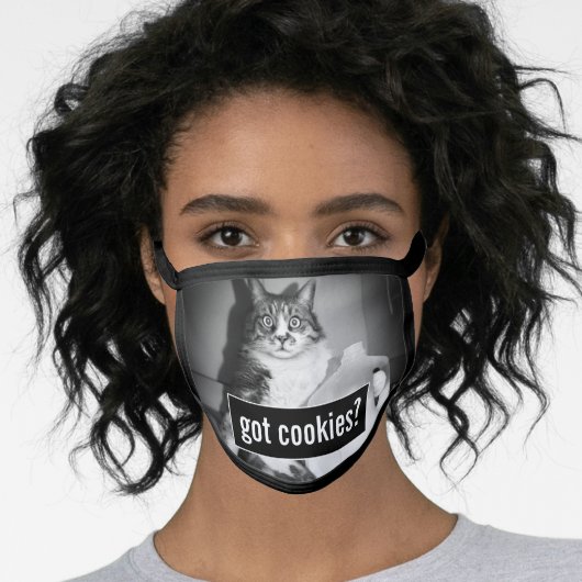 Cat Drinking Milk From Jug Face Mask (Worn Her)