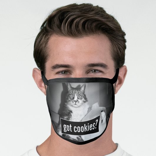 Cat Drinking Milk From Jug Face Mask (Worn Him)