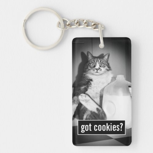 Cat Drinking Milk From Jug Keychain