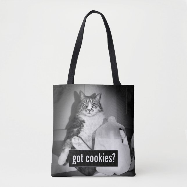 Cat Drinking Milk From Jug Tote Bag (Front)