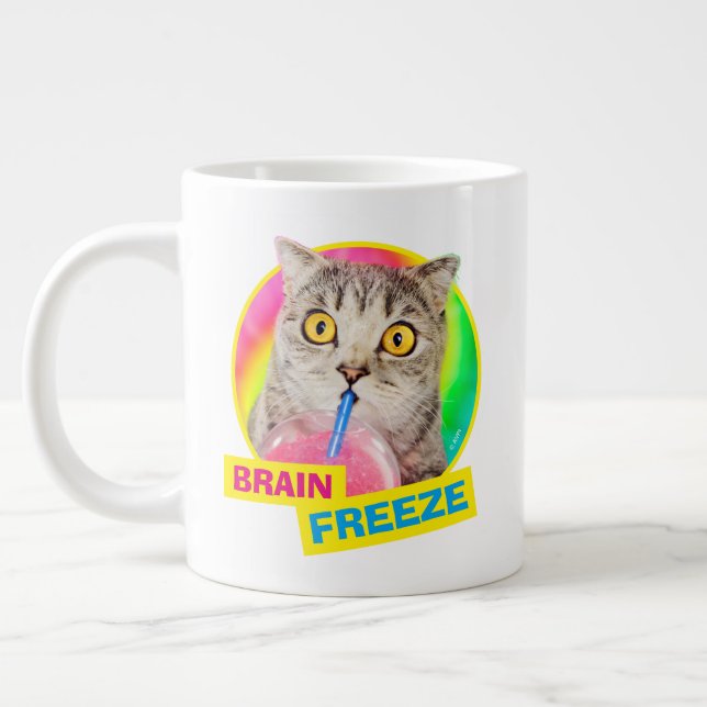 Cat Drinking Slushie Giant Coffee Mug (Left)