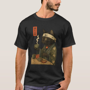Cat Drinking Tea Japanese Tea Ceremony Art Print T-Shirt