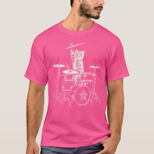 Cat Drummer Animal Drummer Cat Playing Drums Drum T-Shirt