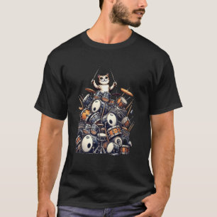 Cat Drummer, Cool Drummer, Funny Drums Tee for Kid