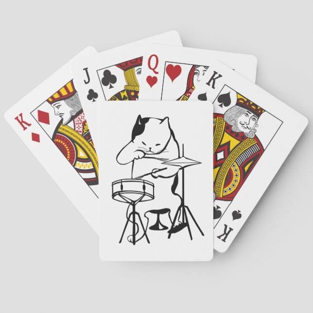CAT DRUMMER PLAYING CARDS (Back)