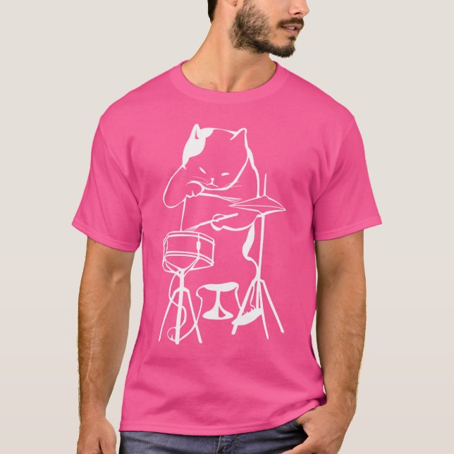 Cat Drumming Shirt Jazz Cat Cat Drummer (Front)