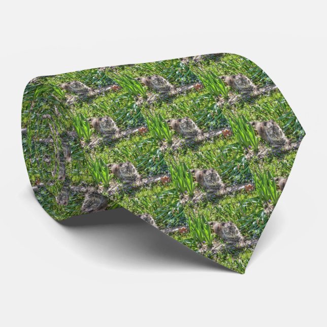 Cat During Eclipse Neck Tie (Rolled)