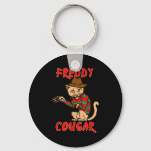 Cat _ Dy Cougar -funny Halloween For Men Women Kid Keychain