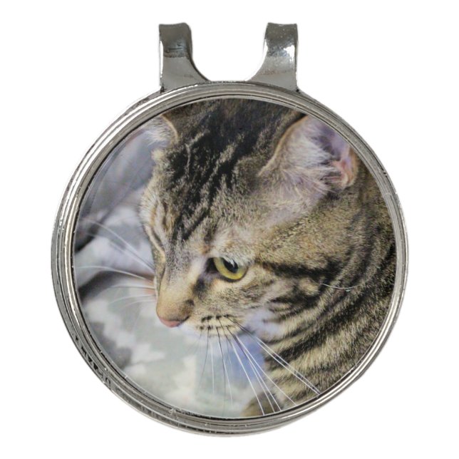 Cat Earrings Charm Golf Ball Marker Hat Clip (Front)