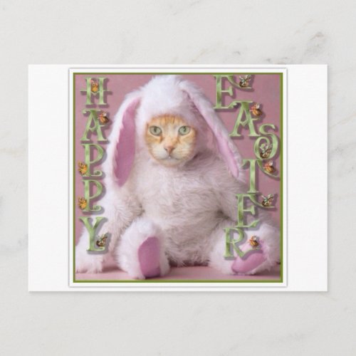 Cat Easter Bunny Claude Holiday Postcard