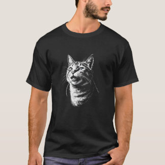 Cat Eating a Mouse, Cool Trendy Funny Antisocial B T-Shirt