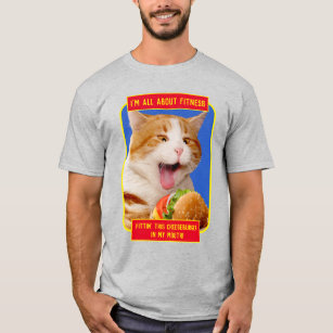 Cat Eating Cheeseburger T-Shirt