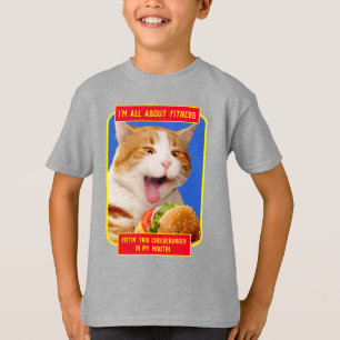 Cat Eating Cheeseburger T-Shirt