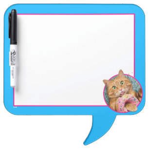 Cat Eating Donut Dry Erase Board