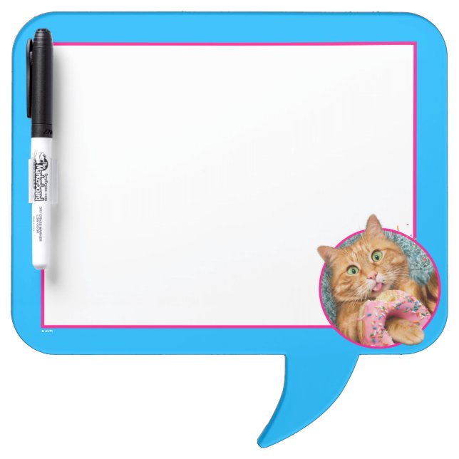 Cat Eating Donut Dry Erase Board (Front)