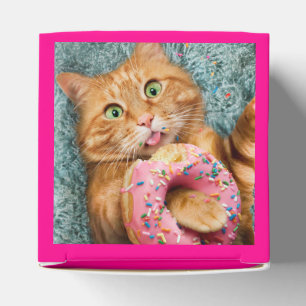 Cat Eating Donut Favor Boxes