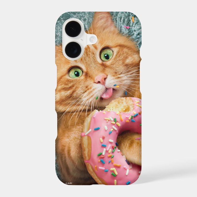 Cat Eating Donut Iphone Case (Back)