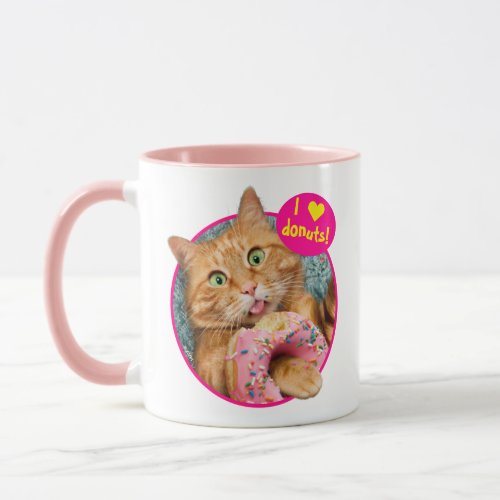 Cat Eating Donut Mug