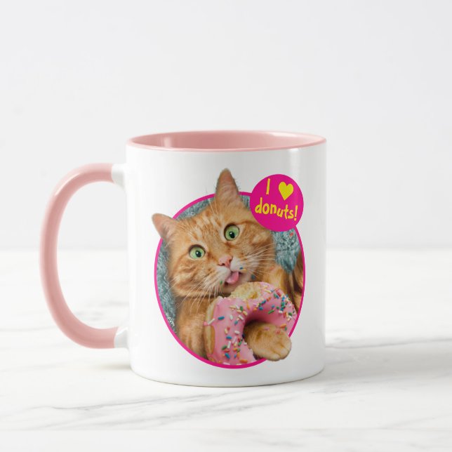 Cat Eating Donut Mug (Left)
