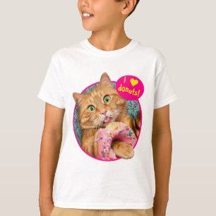 Cat Eating Donut T-Shirt