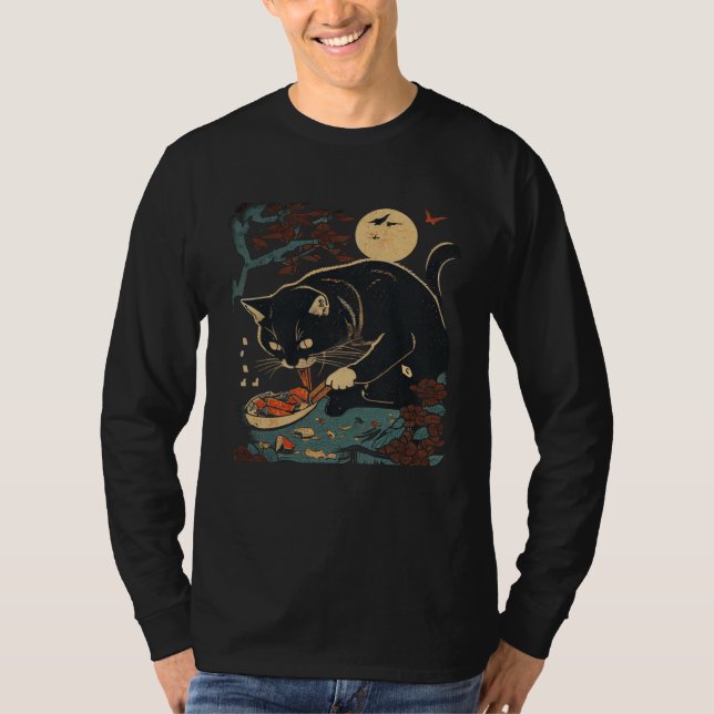 Cat Eating Graphic Tees Men Women Boys Girls (Front)
