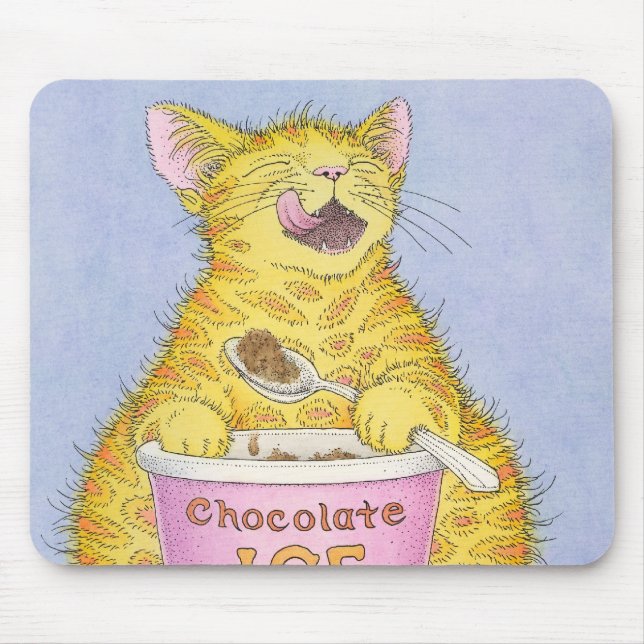 CAT eating ice cream Mouse Pad (Front)