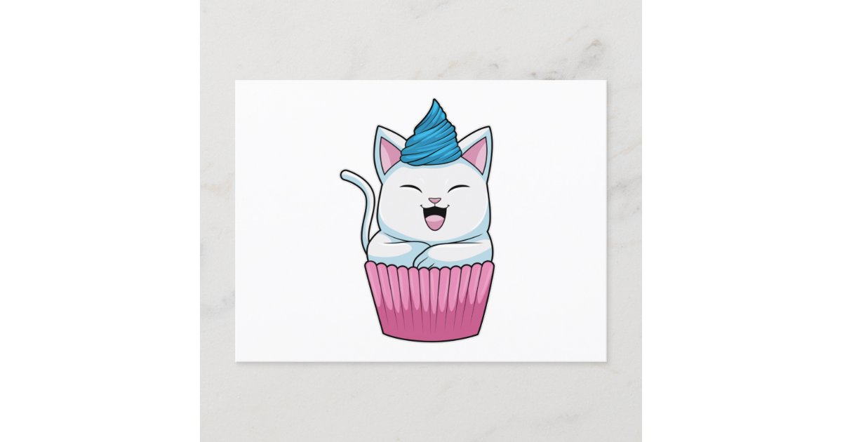 Cat Eating Muffin Postcard Zazzle