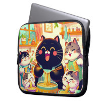 Cat eating Noodlese with friends Electronics Bag