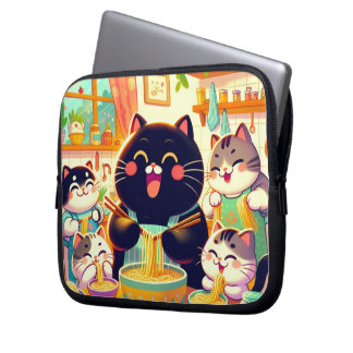 Cat eating Noodlese with friends Electronics Bag