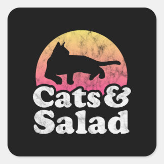 Cat eating spaghetti 54 square sticker