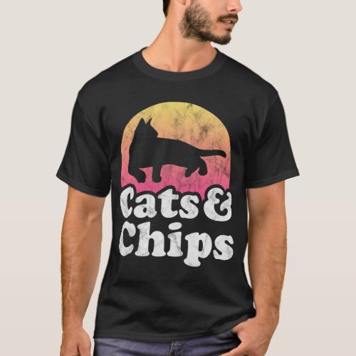 Cat Eating Spaghetti And Watching Sunset Scene  51 T_Shirt