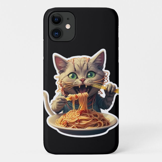 Cat Eating Spaghetti Case-Mate iPhone Case (Back)