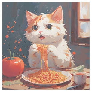 Cat eating spaghetti gallery wrap