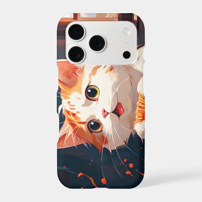 Cat eating spaghetti iphone case (Back)
