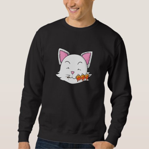 Cat Eats Dango Rice Dumplings Sweatshirt