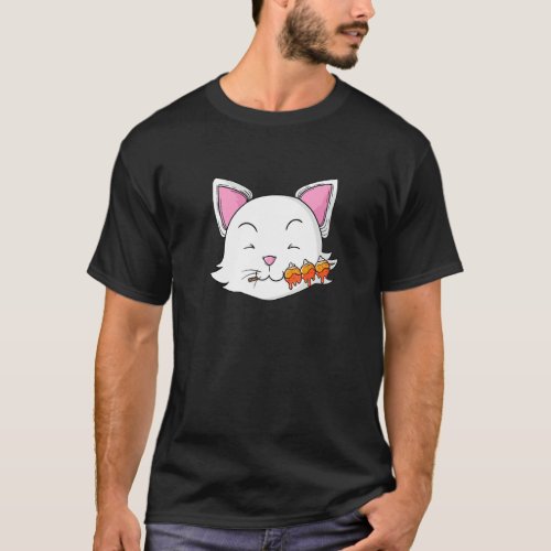 Cat Eats Dango Rice Dumplings T_Shirt