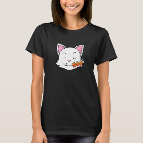 Cat Eats Dango Rice Dumplings T_Shirt