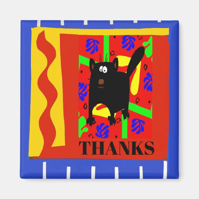 Cat, edit text magnet (Front)