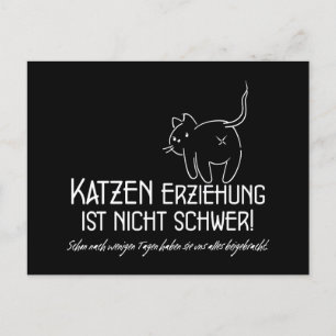 Cat education is not hard to speak with humor postcard