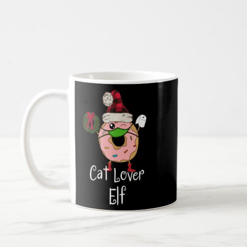 Cat Elf Quarantine Christmas Funny Donut 2020 Meme Coffee Mug