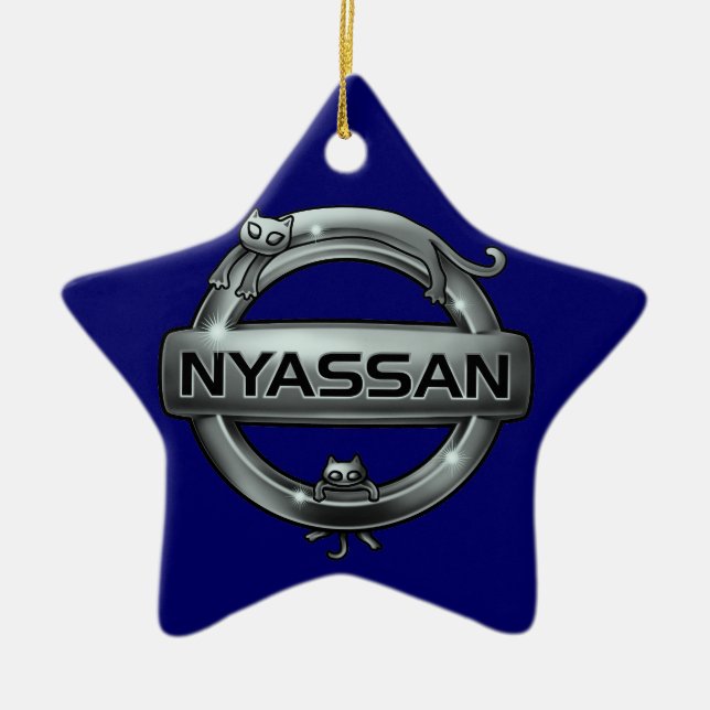 cat emblem 2 ceramic ornament (Front)