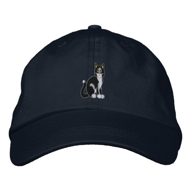 Cat Embroidered Baseball Hat (Front)
