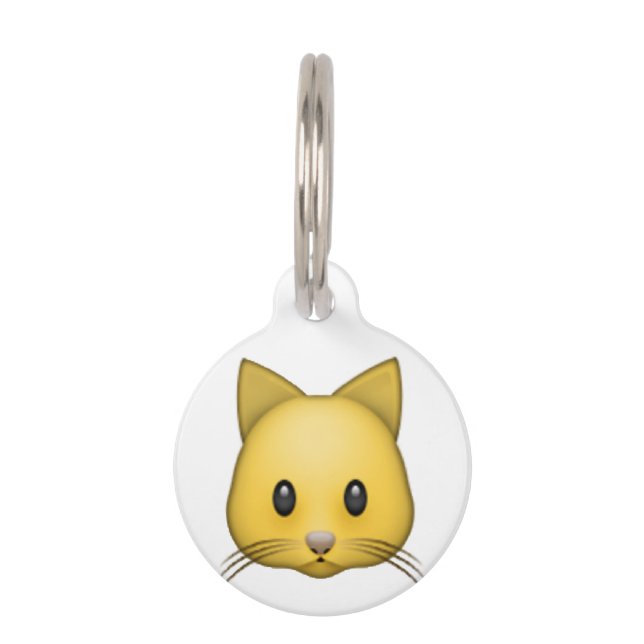 Cat - Emoji Pet Name Tag (Back)