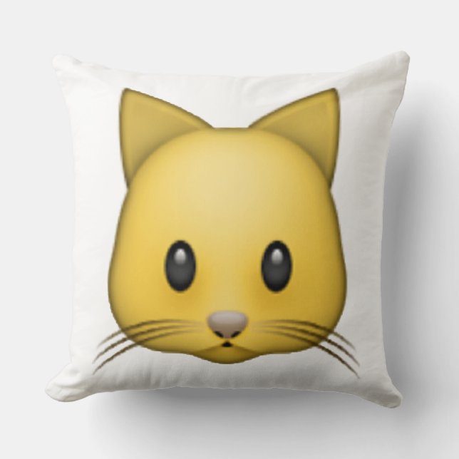 Cat - Emoji Throw Pillow (Front)