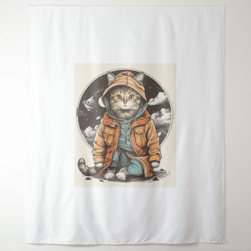 Cat Encounter Tapestry