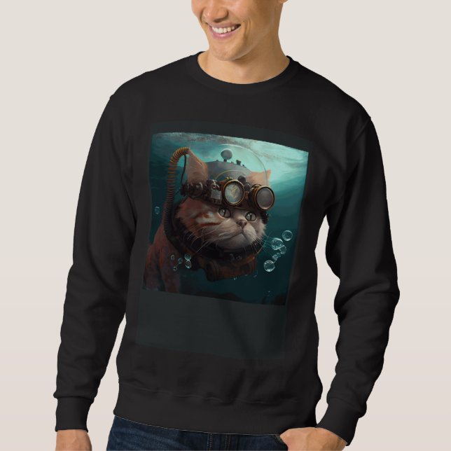 Cat Engineer Underwater Sweatshirt (Front)