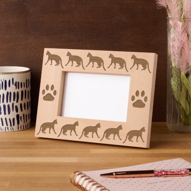 Cat  engraved frames (Left)