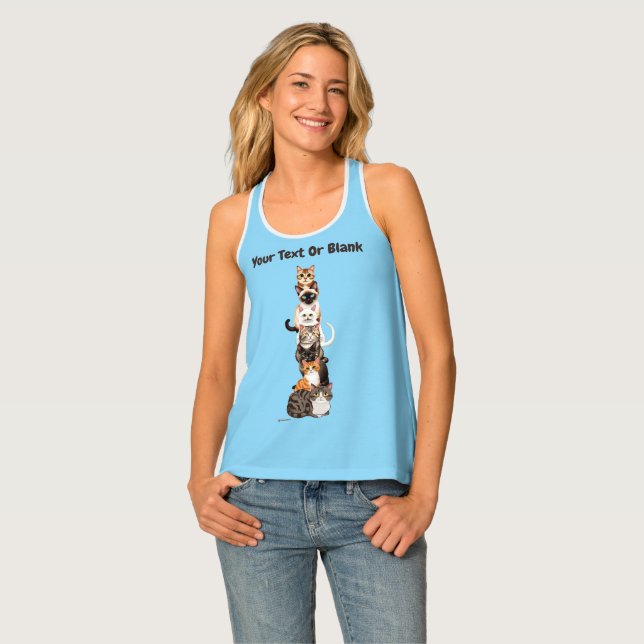Cat-Er-Pillar Feline Tower Tank Top (Front Full)